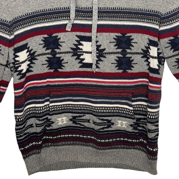 100% cotton American Eagle aztec Hooded Sweater Small - Picture 10 of 15